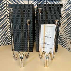 Sabattini Silver Pair Candelabras